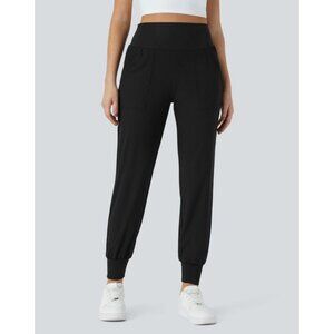 Halara High Waisted Plain Side Pocket Joggers Sz XL Regular Womens in Black